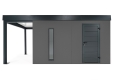 GARDEON® Gartenhaus mit Hörmann-Tür, Lichtband und überdachtem Bereich